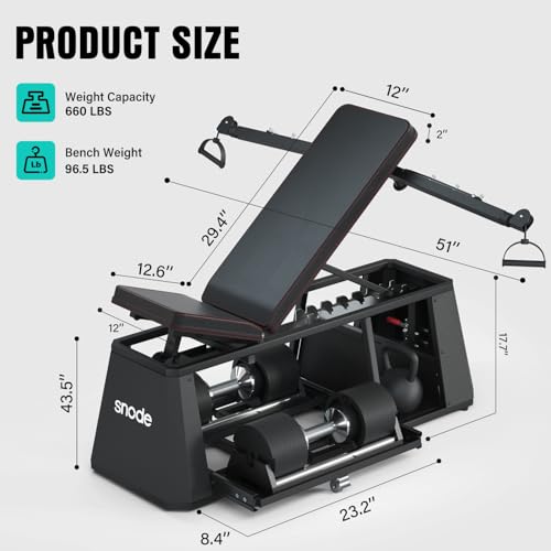 4-in-1 Adjustable Weights Bench with Cable Crossover