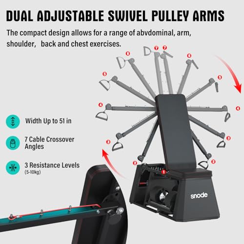 4-in-1 Adjustable Weights Bench with Cable Crossover
