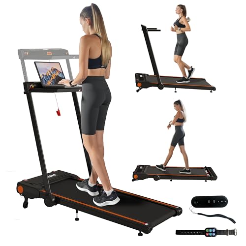 3-in-1 Treadmill, Walking Pad, and Desk | Removable Desk, and Foldable