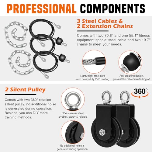 Weight Cable Pulley System Gym with Attachments
