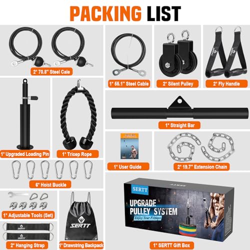Weight Cable Pulley System Gym with Attachments