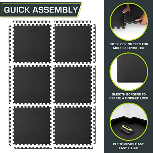 Exercise Puzzle Mat - 24 SQ FT, 6 Tiles