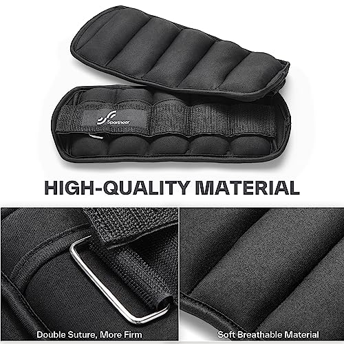 Adjustable Ankle Weights Set - 1 Pair (2-10 lbs.) Removable Sandbags