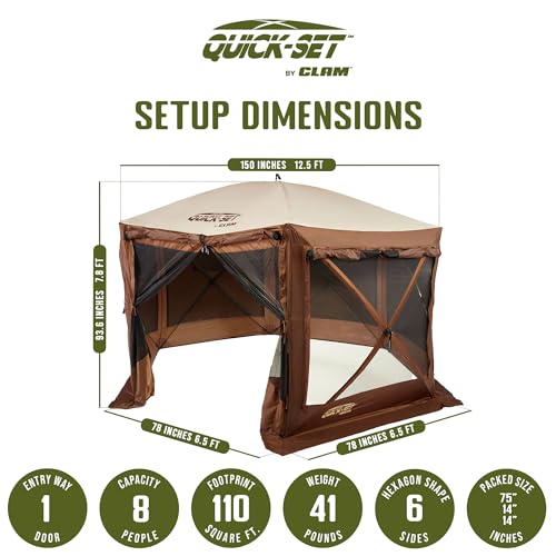 12.5 ft. CLAM Pop Up Screen Tent