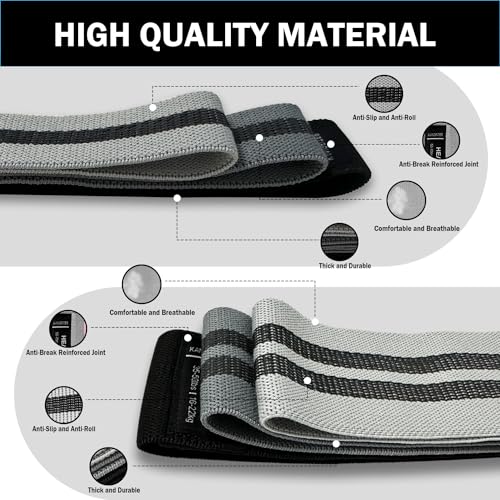Long and Short Fabric Resistance Bands with Door Anchor, Non-Slip Stretch Booty Bands