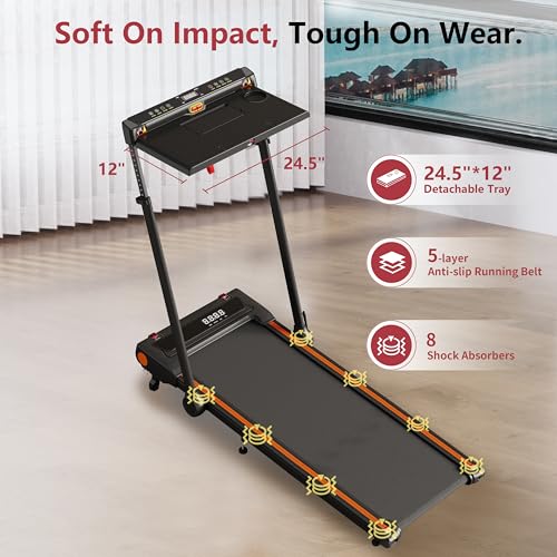 3-in-1 Treadmill, Walking Pad, and Desk | Removable Desk, and Foldable