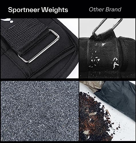 Adjustable Ankle Weights Set - 1 Pair (2-10 lbs.) Removable Sandbags
