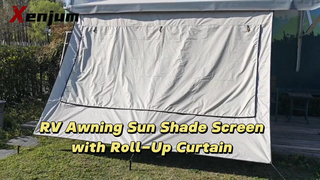 RV Awning Privacy Curtain | Beige, 8'X15'3'' for 16 ft Awning