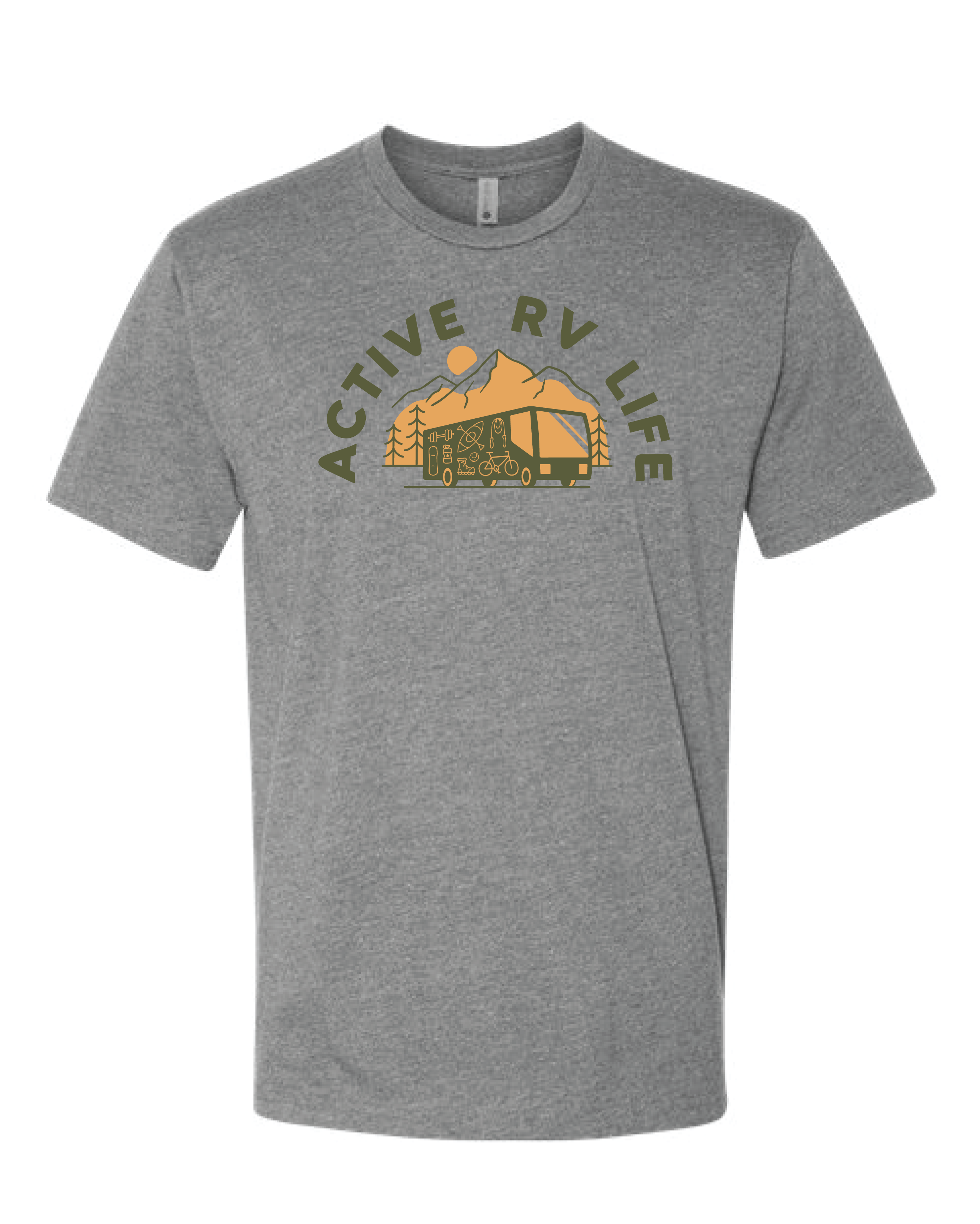Active RV Drk Heather Grey + OliveMustard T-Shirt